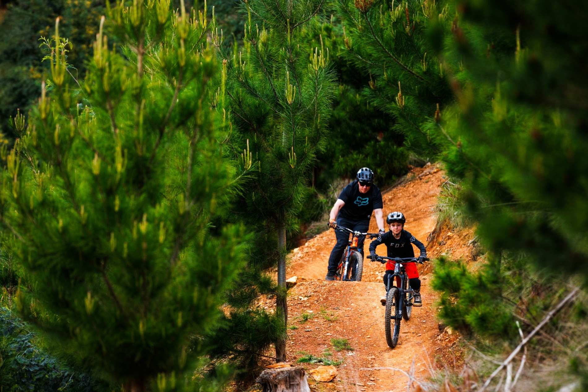 two riders at mystic bike park in victoria for enduro jam sample segments