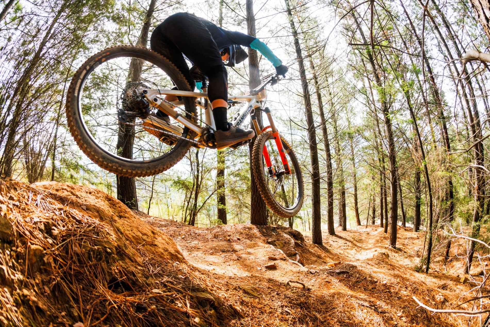 MTB rider down single track in Bright victoria Mystic Bike Park